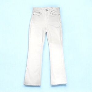 💞RAG & BONE Nina High-Rise Ankle Flare Frayed Hems Jeans • WHITE • 26 • MINT!